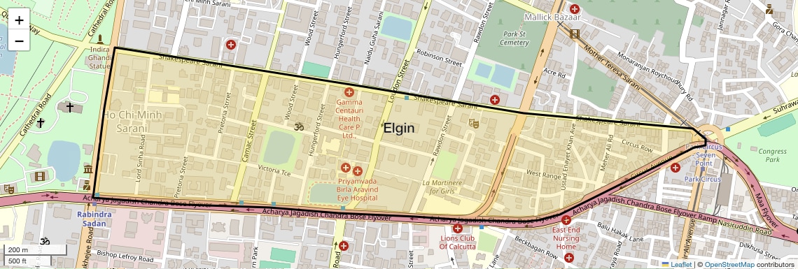 Location Map of Elgin, Kolkata
