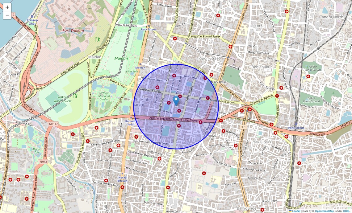 Location Map of Elgin, Kolkata