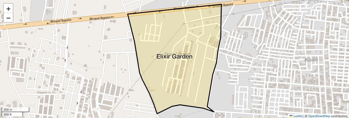 Location Map of Elixir Garden, Bhopal