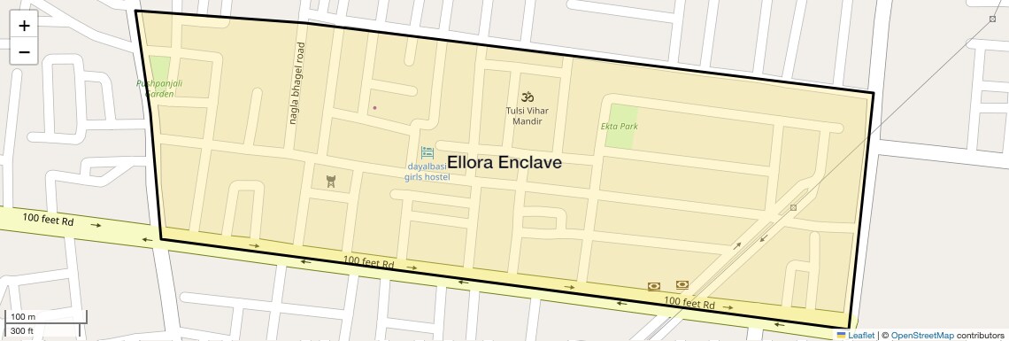 Location Map of Ellora Enclave, Agra