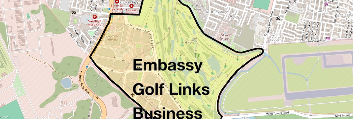 Location Map of Embassy Golf Links Business Park, Bangalore