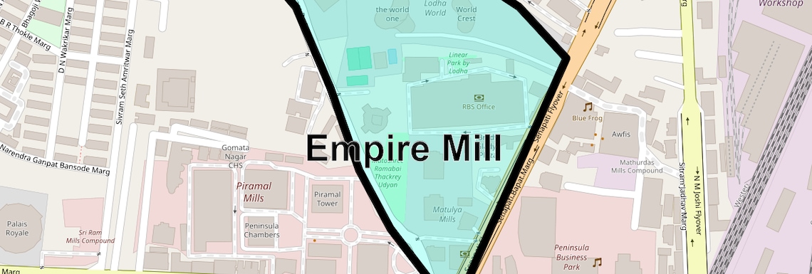 Location Map of Empire Mill, Mumbai