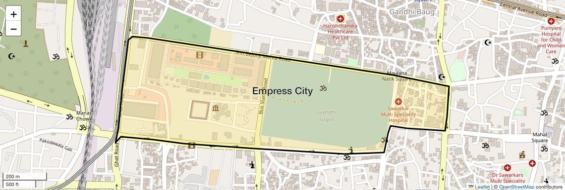 Location Map of Empress City, Nagpur