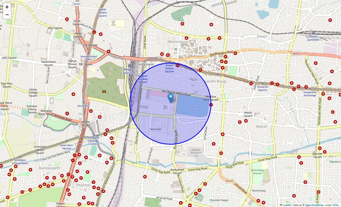Location Map of Empress City, Nagpur