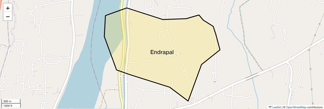 Location Map of Endrapal, Bhubaneswar