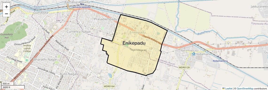 Location Map of Enikepadu, Vijayawada