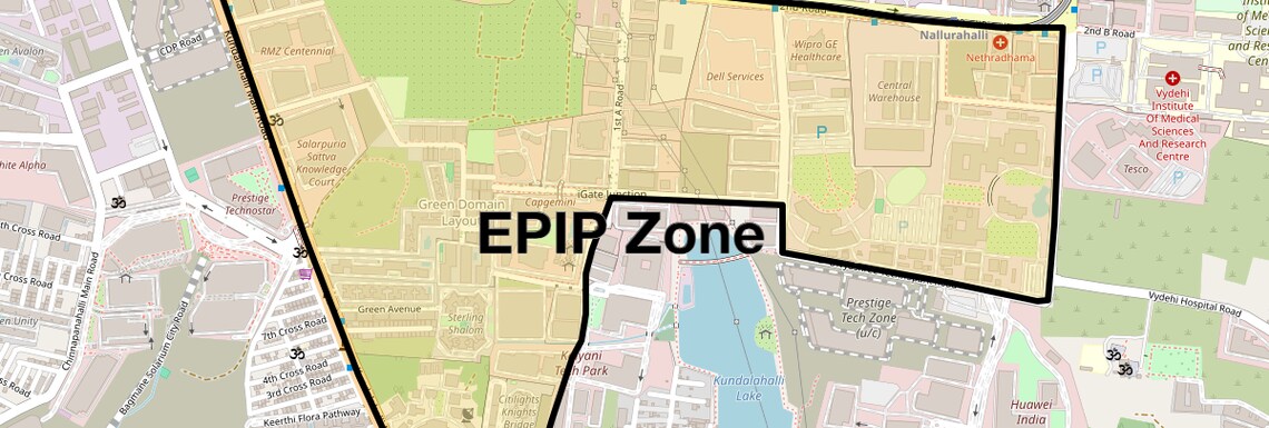 Location Map of EPIP Zone, Bangalore