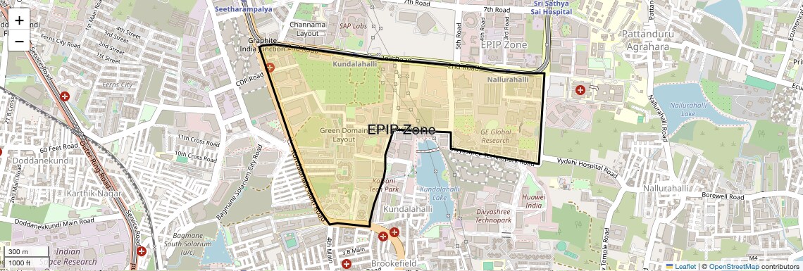 Location Map of EPIP Zone, Bangalore
