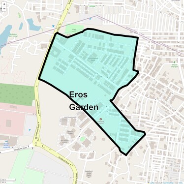 Location Map of Eros Garden, Faridabad