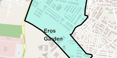 Location Map of Eros Garden, Faridabad