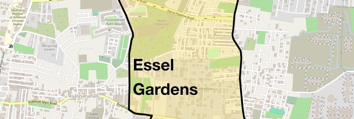 Location Map of Essel Gardens, Bangalore