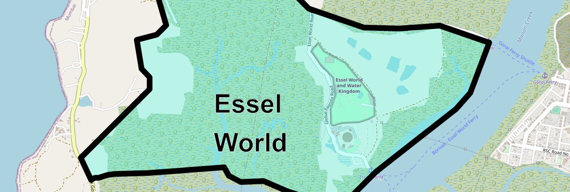 Location Map of Essel World, Mumbai
