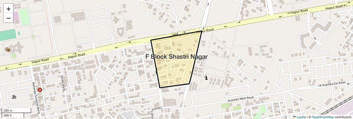 Location Map of F Block Shastri Nagar, Ghaziabad