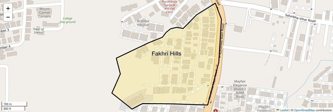 Location Map of Fakhri Hills, Pune