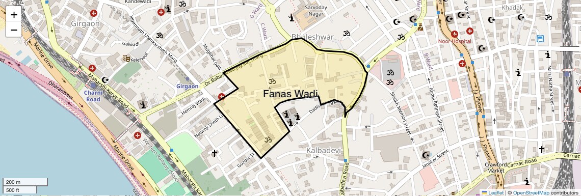Location Map of Fanas Wadi, Mumbai