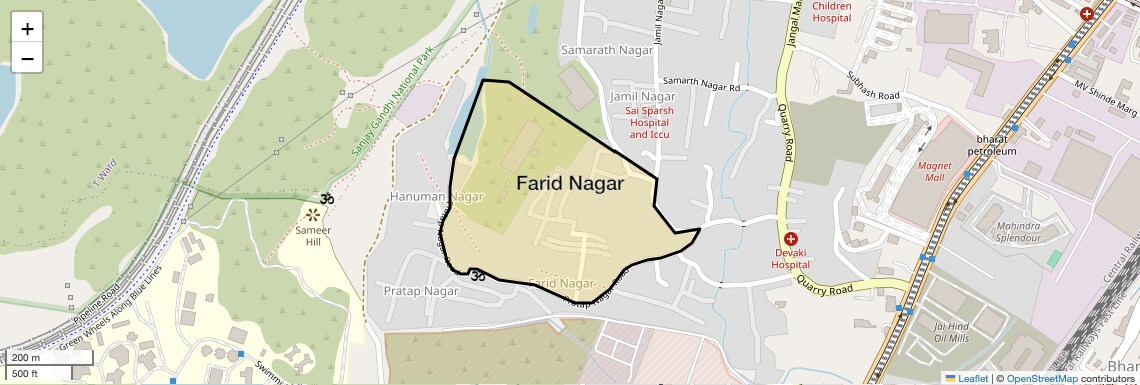 Location Map of Farid Nagar, Mumbai