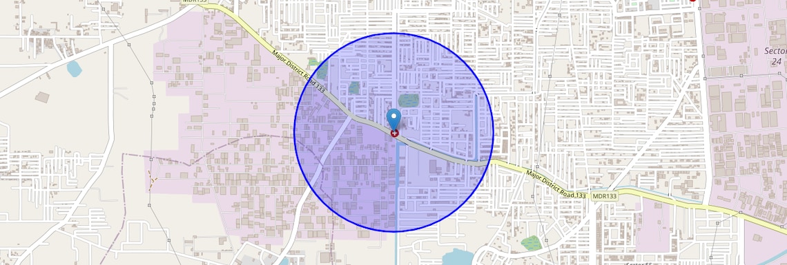Location Map of Faridabad Sohna Road, Faridabad