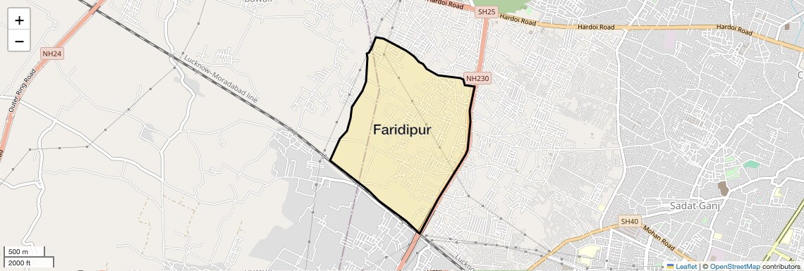 Location Map of Faridipur, Lucknow