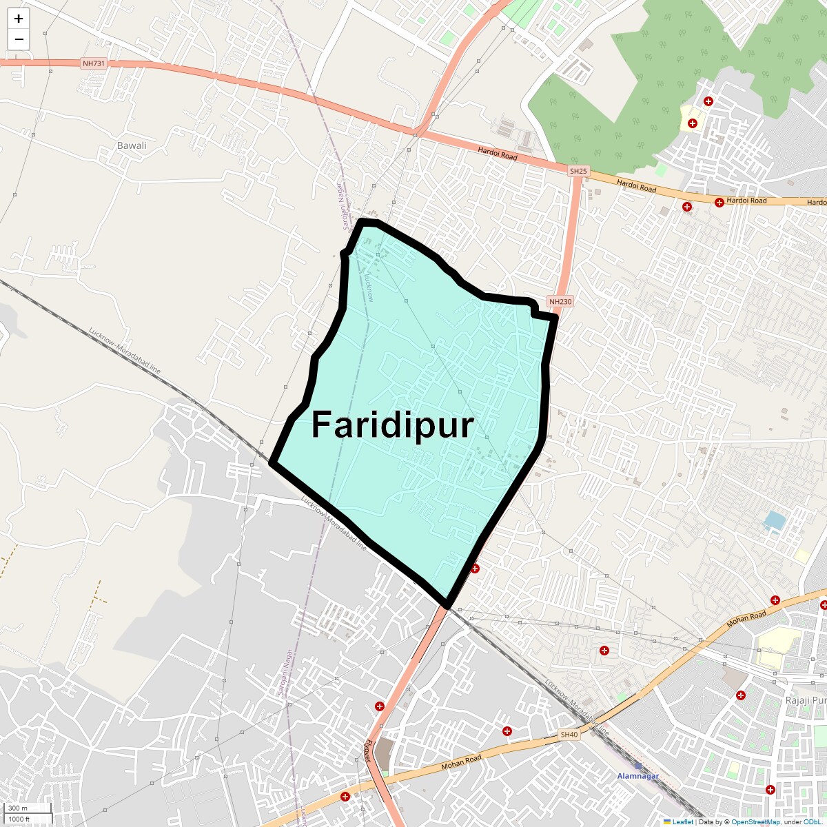 Location Map of Faridipur, Lucknow