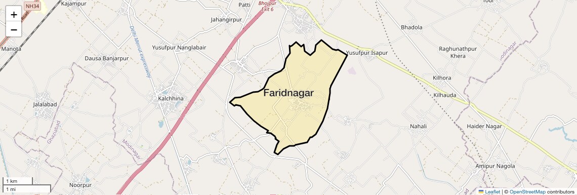 Location Map of Faridnagar, Ghaziabad