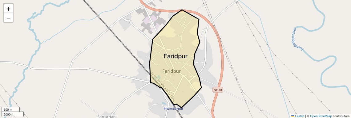 Location Map of Faridpur, Bareilly