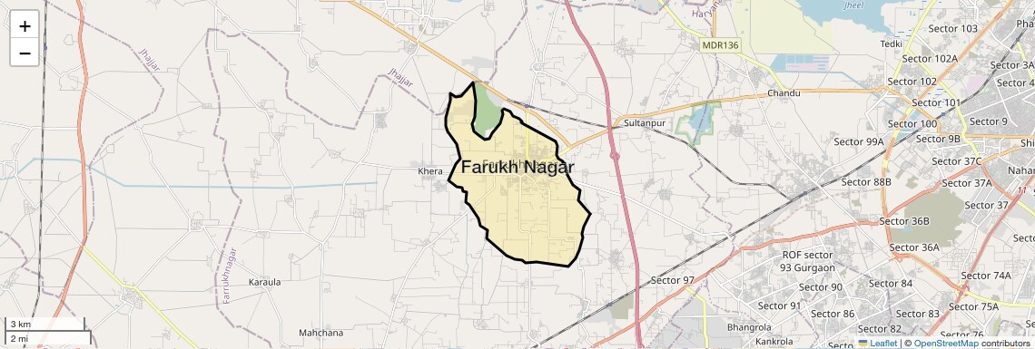 Location Map of Farukh Nagar, Gurgaon
