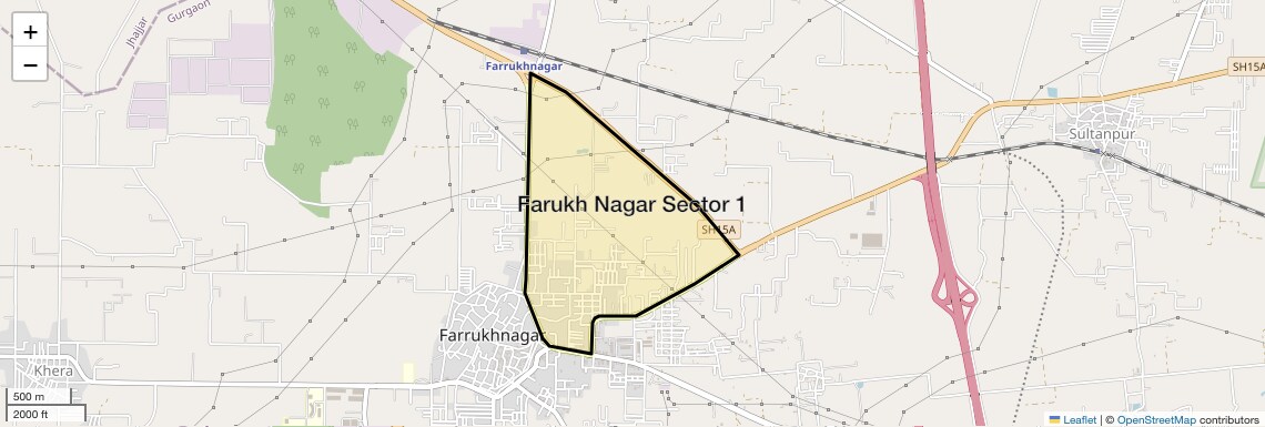 Location Map of Farukh Nagar Sector 1, Gurgaon
