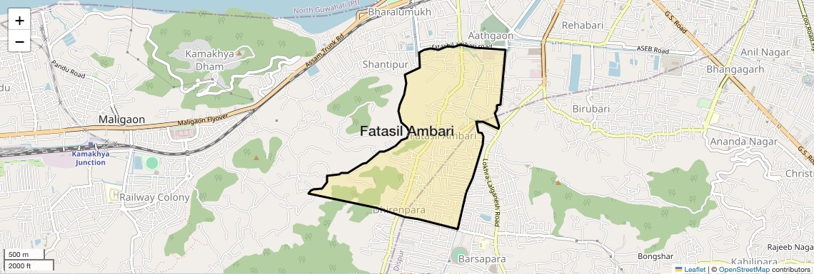 Location Map of Fatasil Ambari, Guwahati