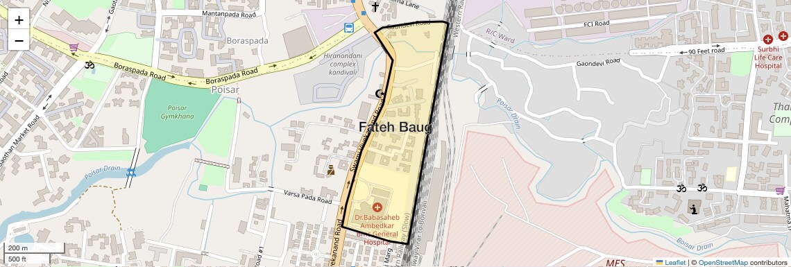 Location Map of Fateh Baug, Mumbai