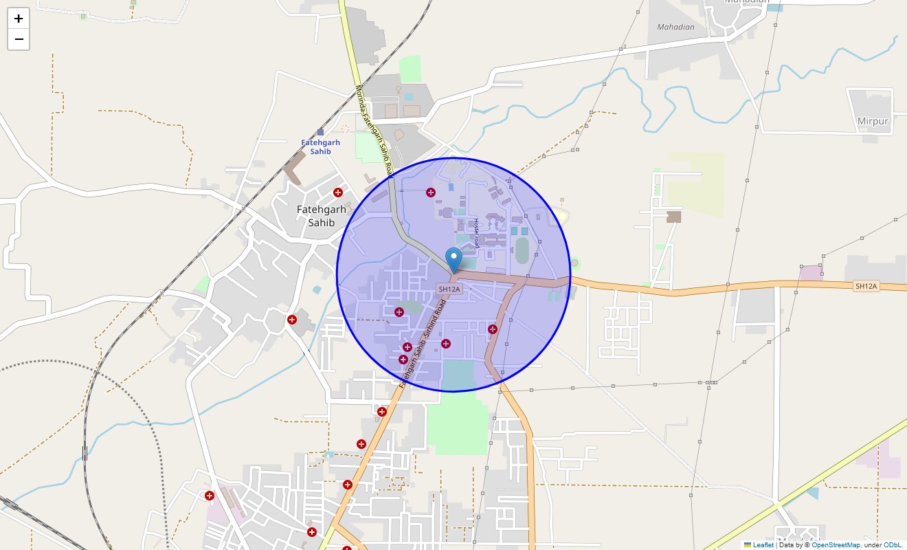 Location Map of Fatehgarh Sahib, Chandigarh
