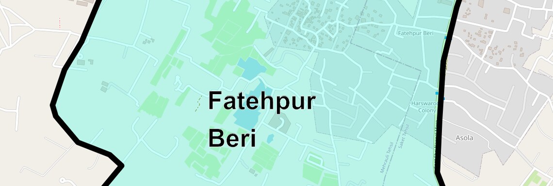 Location Map of Fatehpur Beri, Delhi
