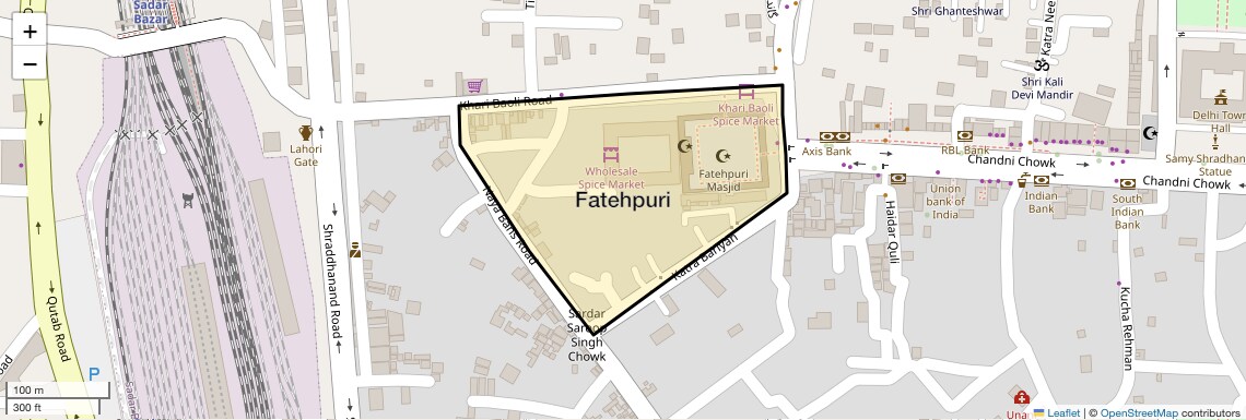 Location Map of Fatehpuri, Delhi