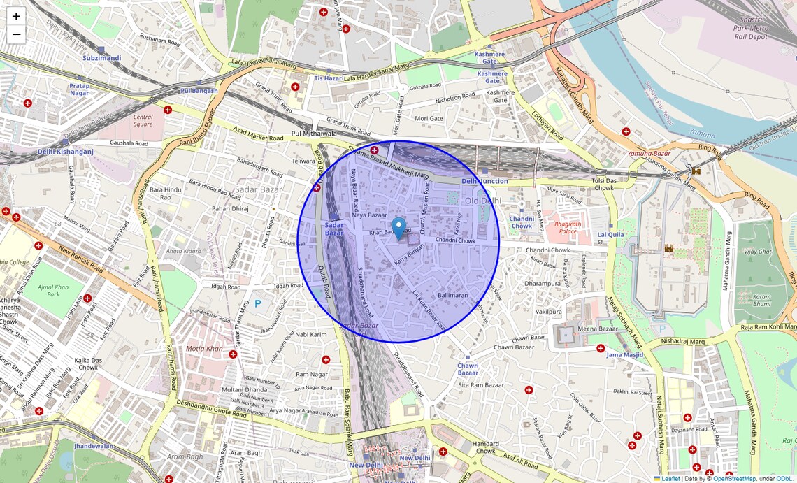 Location Map of Fatehpuri, Delhi