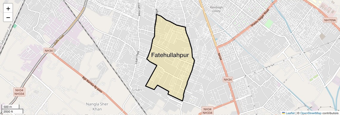 Location Map of Fatehullahpur, Meerut