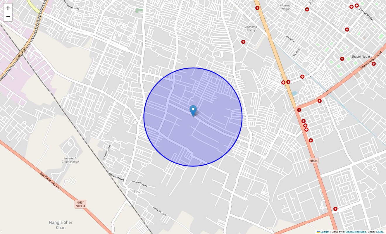 Location Map of Fatehullahpur, Meerut