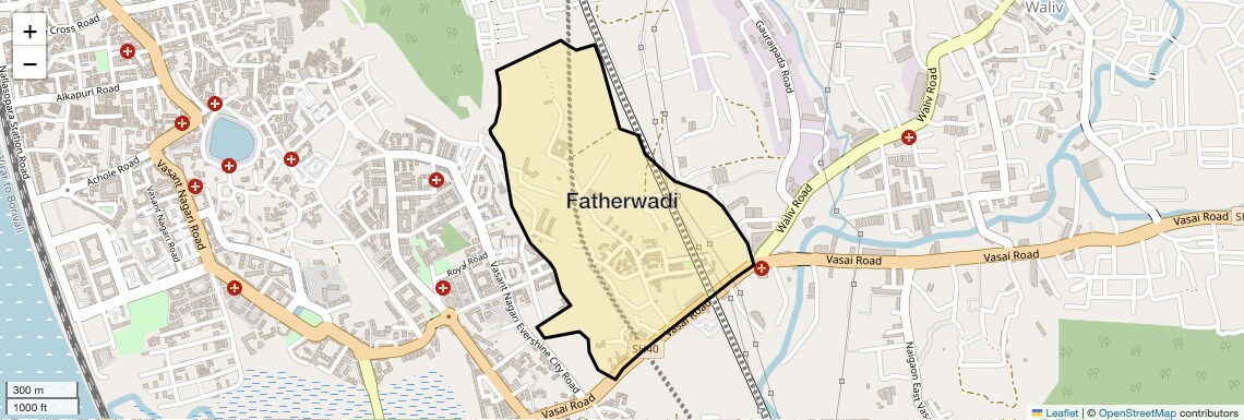 Location Map of Fatherwadi, Palghar