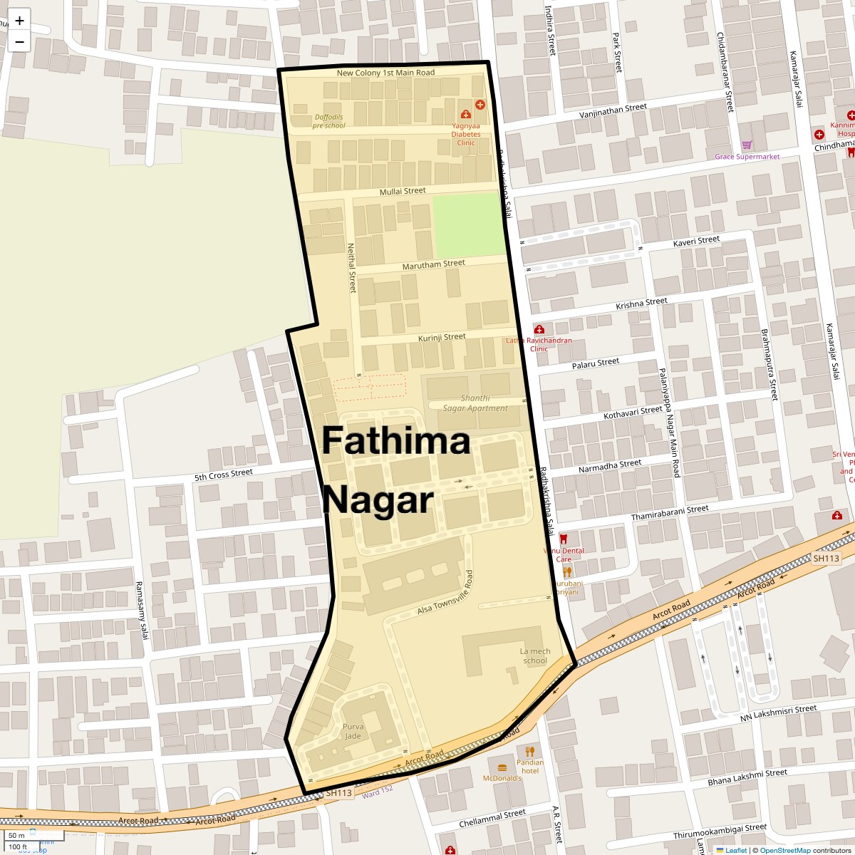 Check Time Travel of Fathima Nagar, Chennai