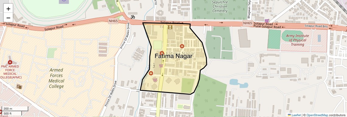 Location Map of Fatima Nagar, Pune