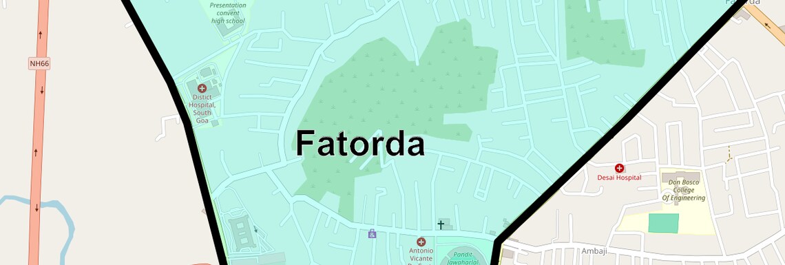 Location Map of Fatorda, Goa