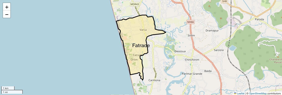 Location Map of Fatrade, Goa