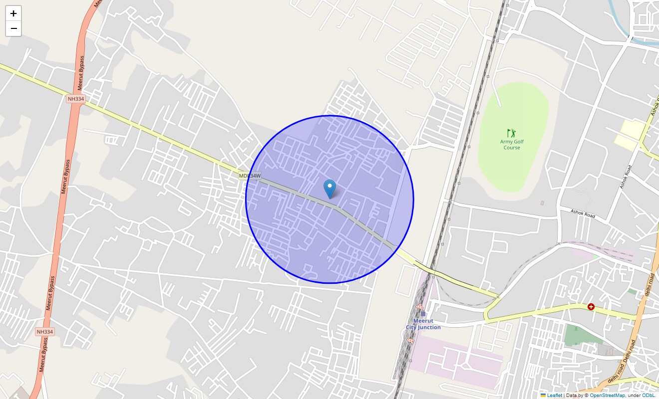 Location Map of Fazalpur, Meerut