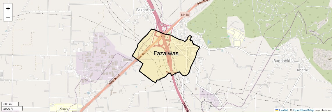 Location Map of Fazalwas, Gurgaon