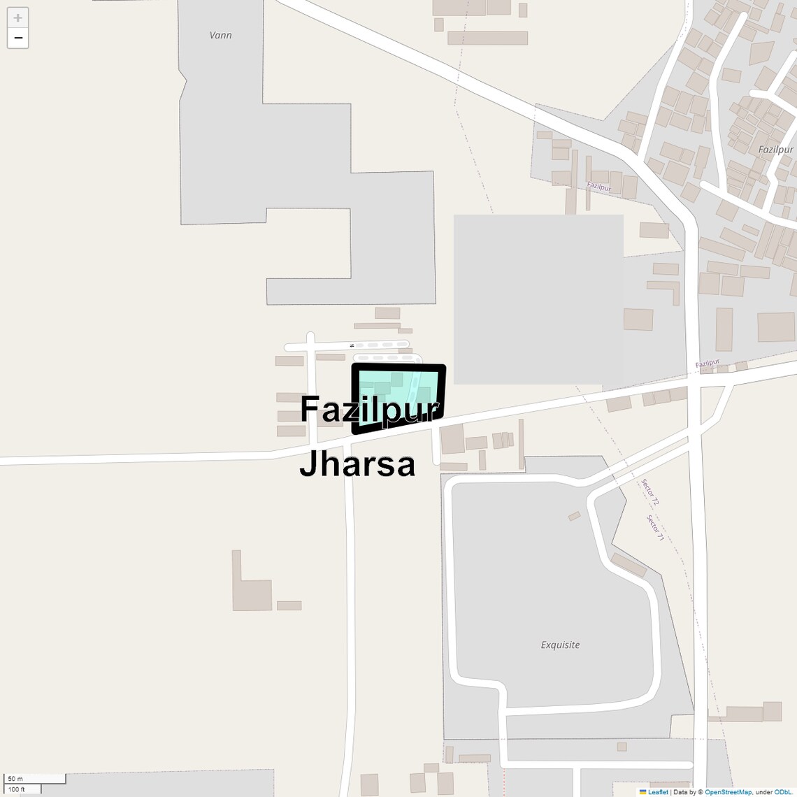 Location Map of Fazilpur Jharsa, Gurgaon
