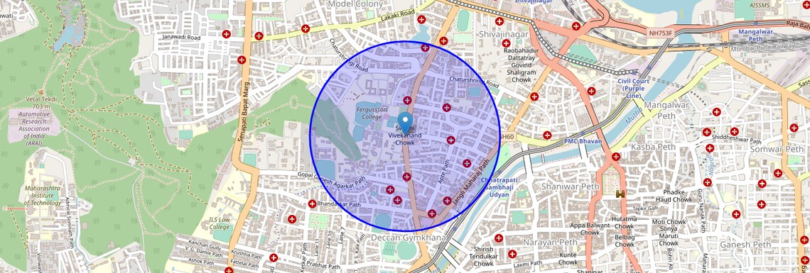 Location Map of Fergusson College Road, Pune