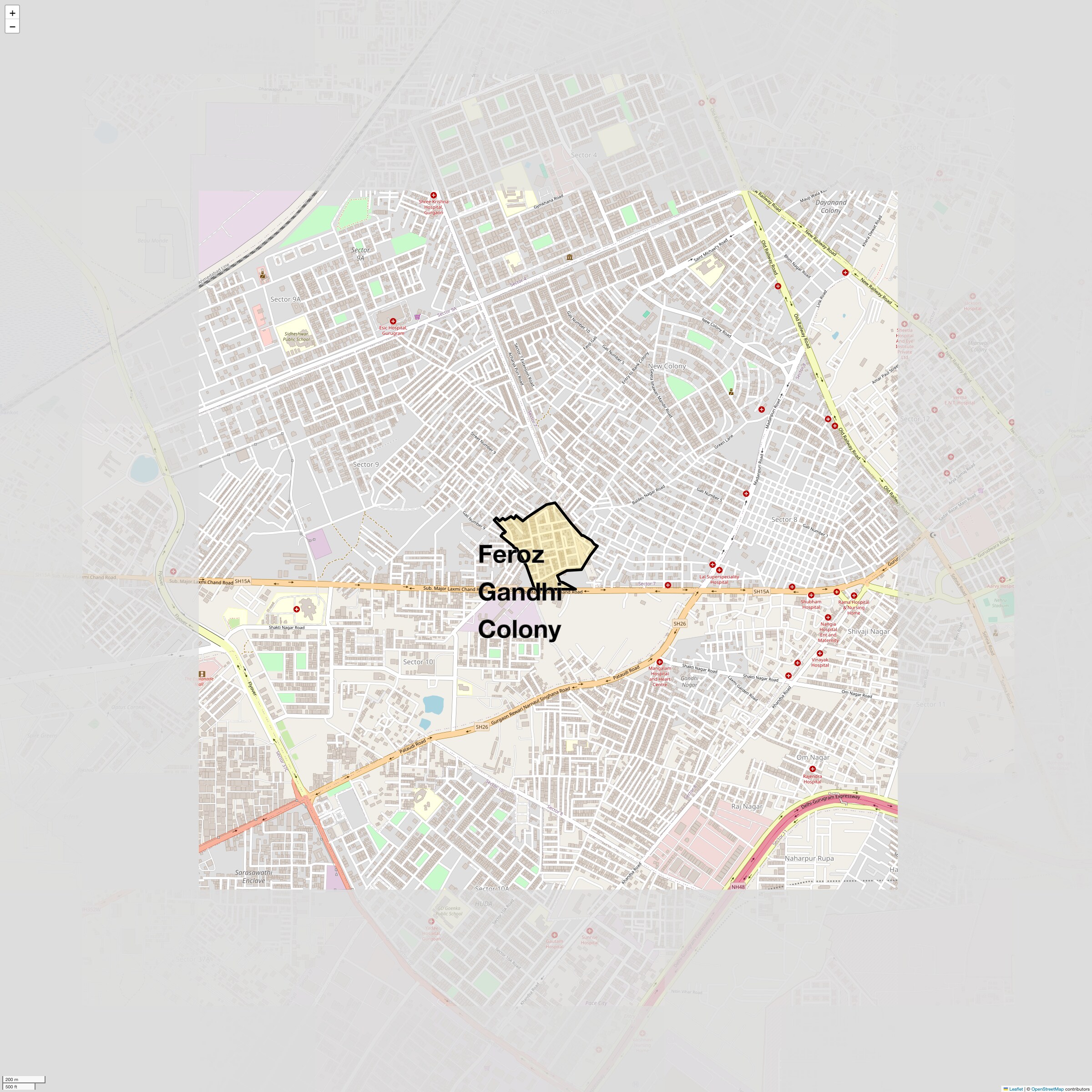 Check Time Travel of Feroz Gandhi Colony, Gurgaon