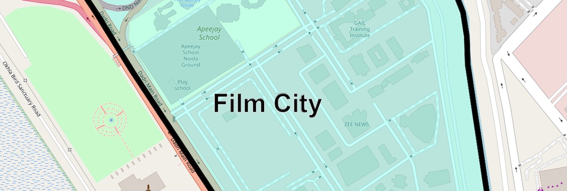 Location Map of Film City, Noida