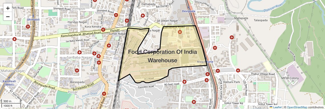 Location Map of Food Corporation Of India Warehouse, Mumbai