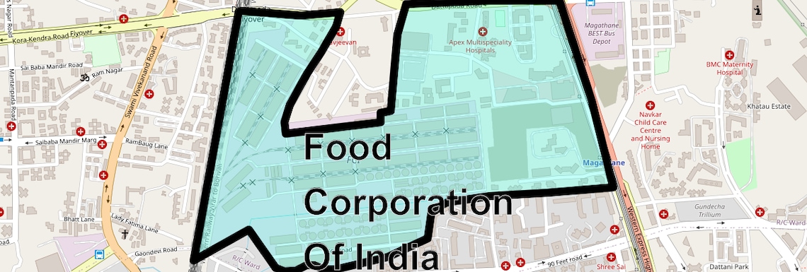 Location Map of Food Corporation Of India Warehouse, Mumbai