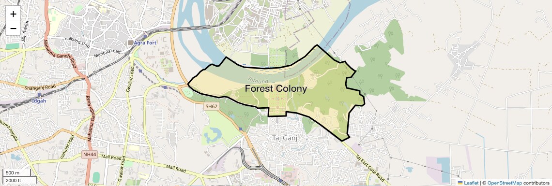 Location Map of Forest Colony, Agra