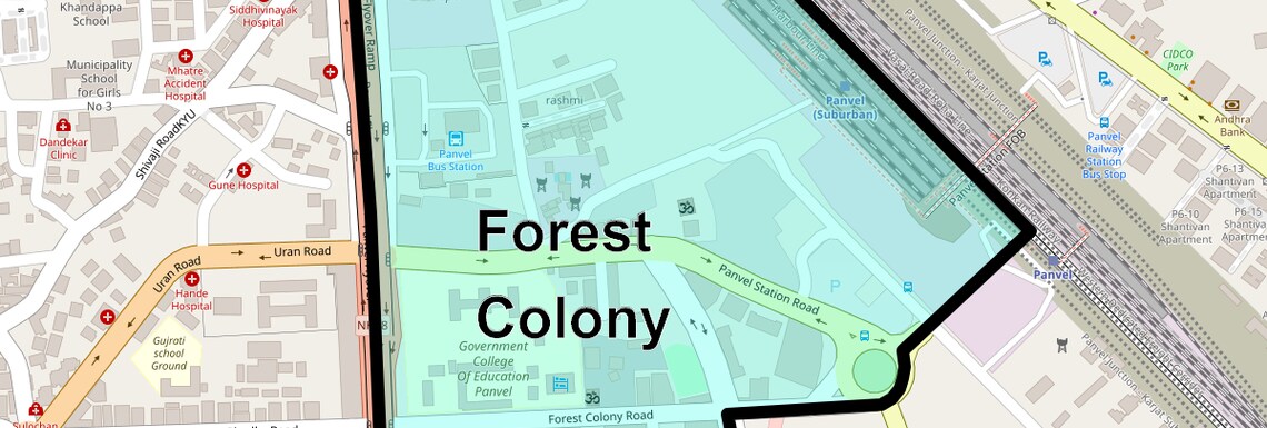 Location Map of Forest Colony, Navi Mumbai
